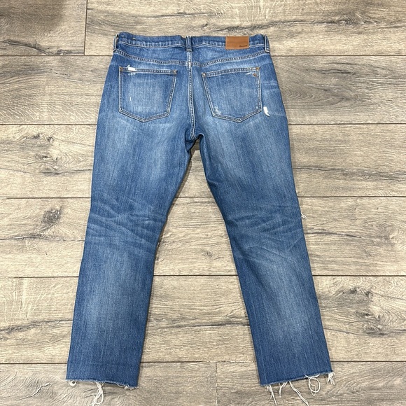 • Madewell • Women’s The Slim Boyjean: Raw-Hem Edition Blue Distressed 28 - Picture 6 of 6